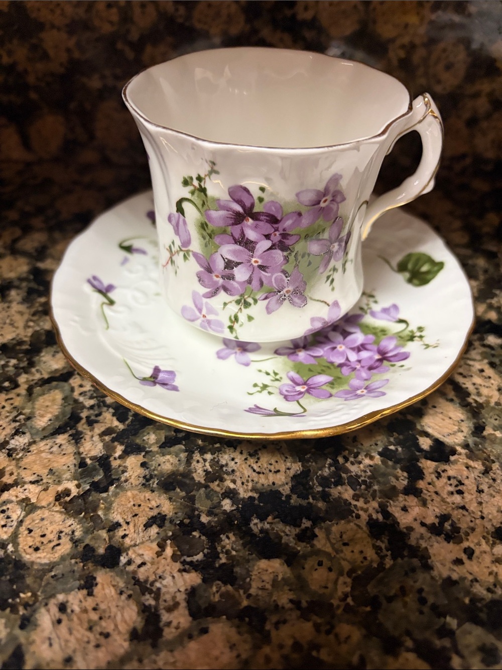 Hammersley in the classic "Victorian Violets" pattern, featuring purple violets.